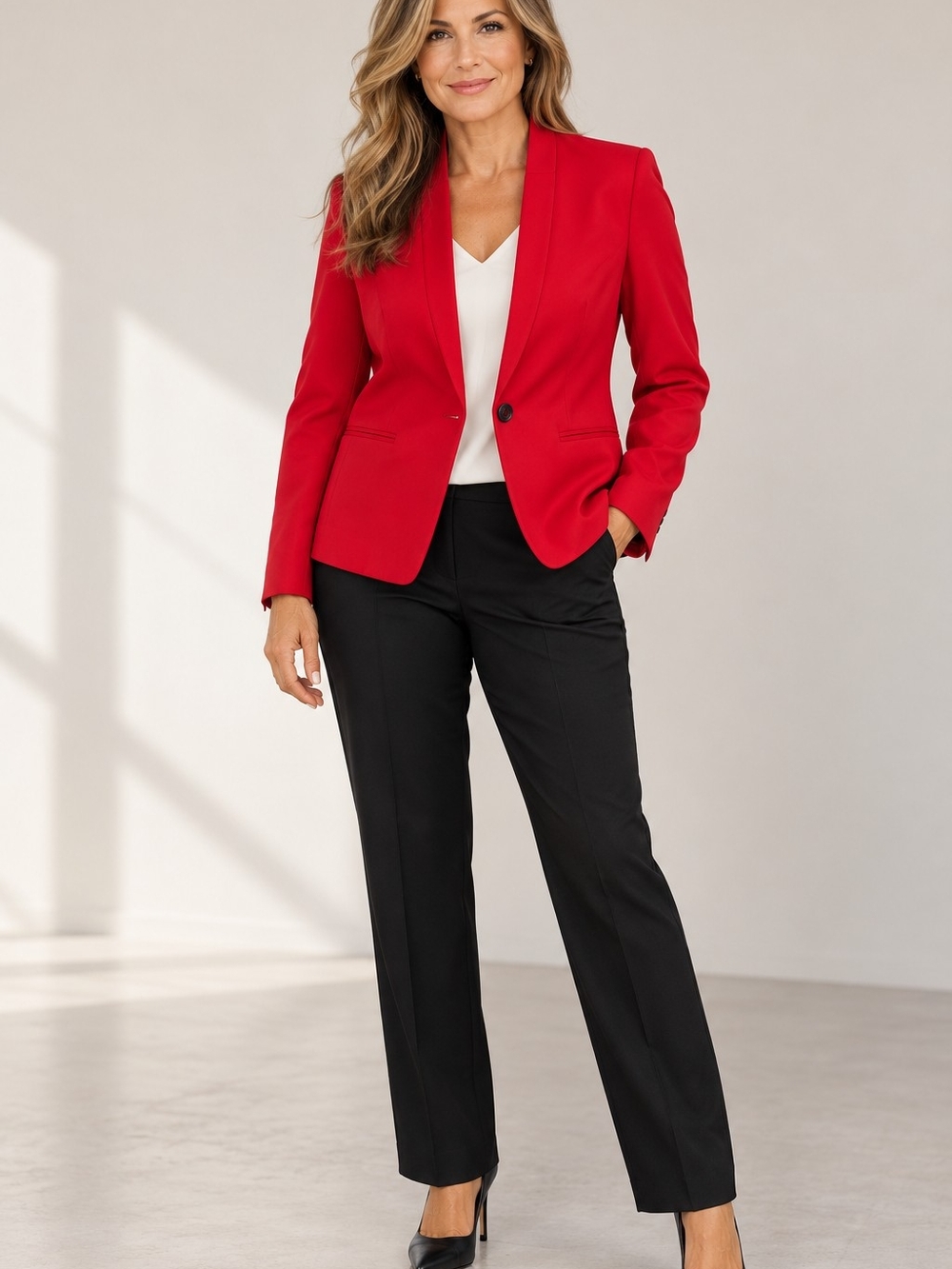 Banana Republic Red Blazer Women’s Size 12 – One Button Career / Statement Piece